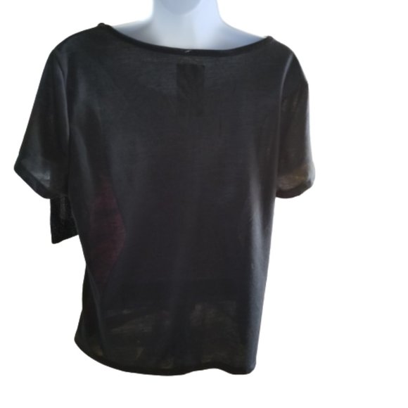 Enyce Graphic Tee Top Black Red Blue Stars Short Sleeve Large NEW - Picture 4 of 8